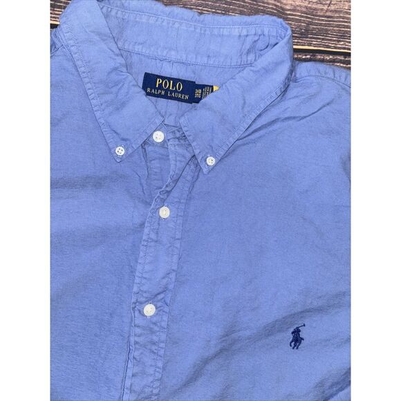 Polo Ralph Lauren Other - Ralph Lauren Polo Shirt Mens 3XB Blue Button Oxford Sleeve Preppy Pony